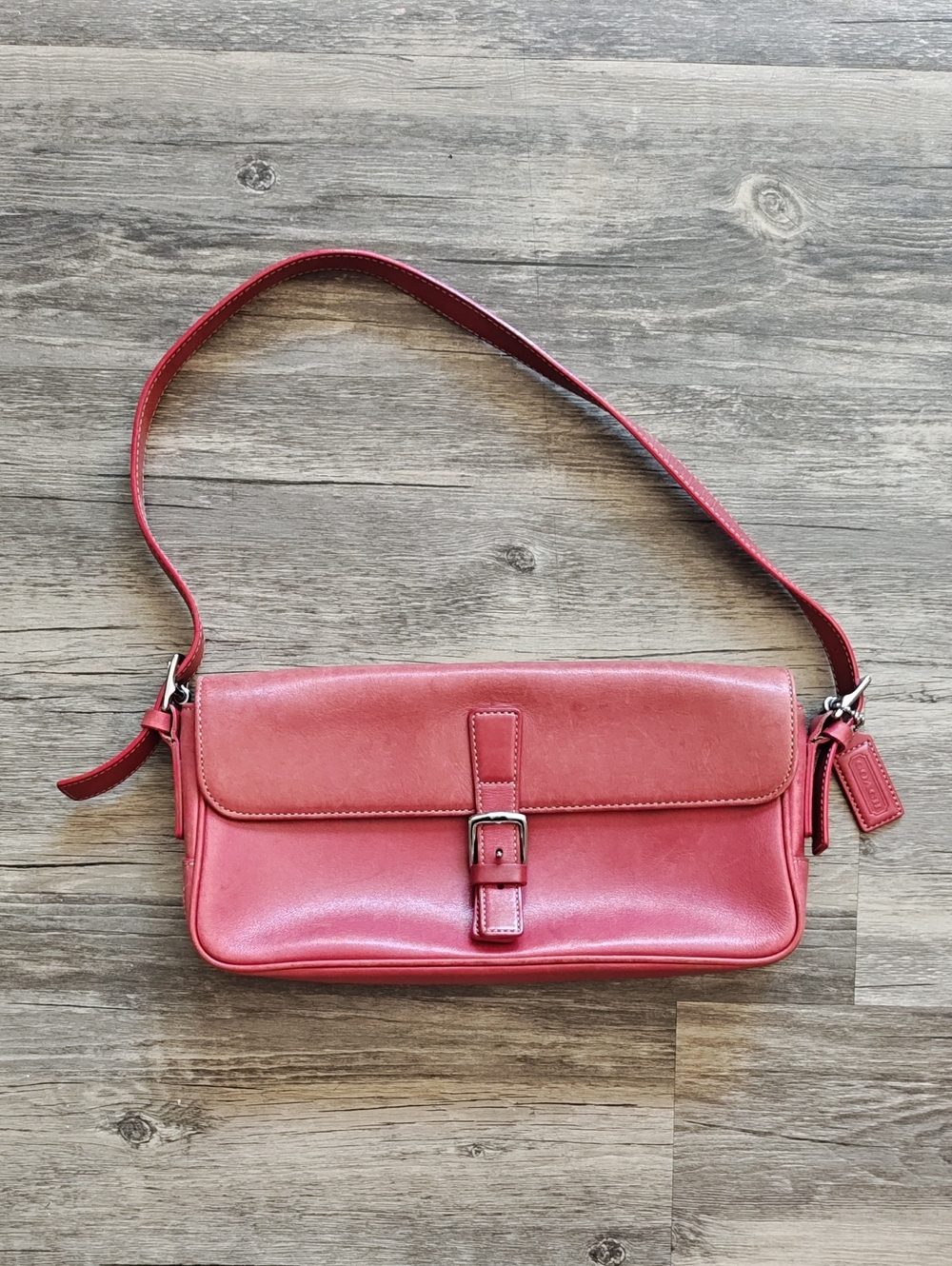 Vintage Red Leather Coach Purse.